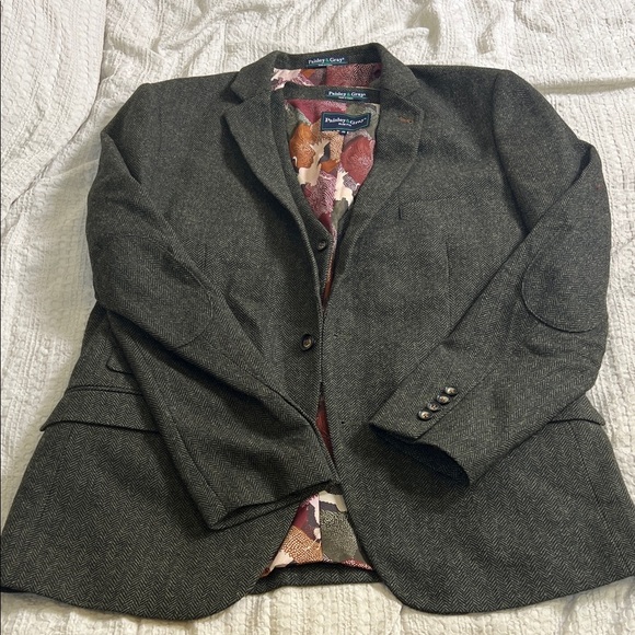 Paisley & Gray Other - Paisley & Gray Herringbone wool blend Blazer & vest size 46R dark green